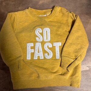 Zara Yellow 'So Fast' Sweatshirt 18-24 months